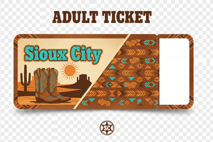 Adult ticket for Sioux city transparent background